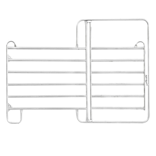 Panel ogrodzeniowy z drzwiami | 1600 mm - 6 poziomych belek